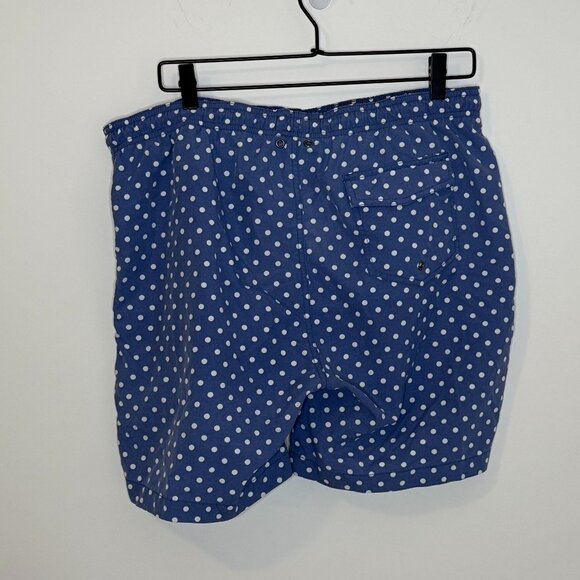 Blue Saks Fifth Avenue Blue Swim Trunks w White Polka Dots Men's Large See Notes - Picture 2 of 8
